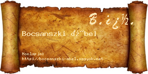 Bocsanszki Ábel névjegykártya
